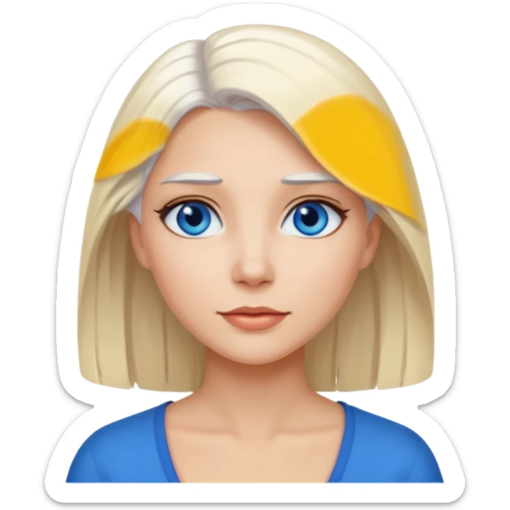 Güzel sarışın bir kadın kıyafeti beyaz saçları düz sticker