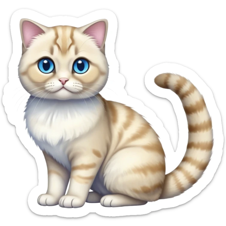 Colorful exotic iridescent tropical shiny Fantasy-Siamese-Scottish-Fold-feline-Fakémon-feline-hybrid (full body) sticker