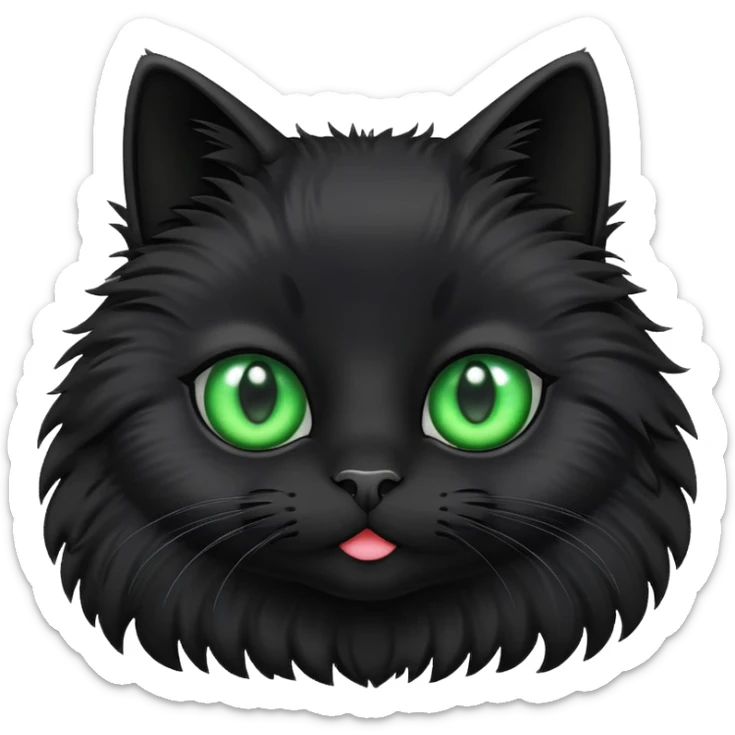 I want an emoji of a cute black cat with green eyes.

 sticker