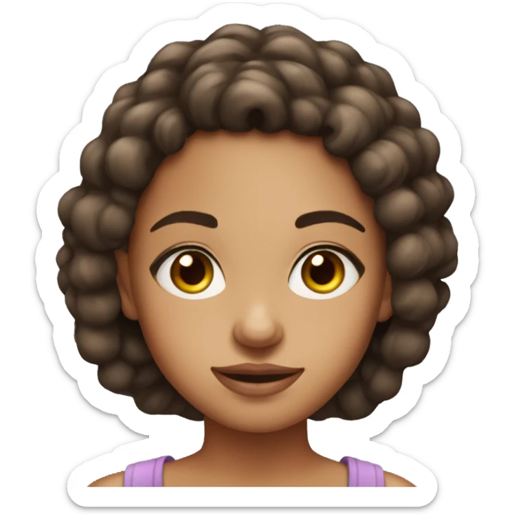 fair skinned latin girl with brown eyes and hoop earrings sticker