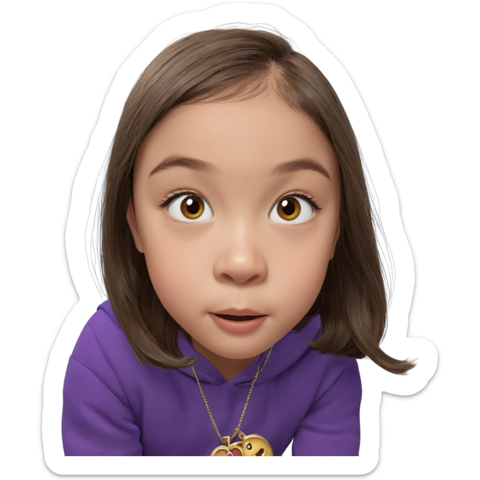 girl with brown hair jewelry sticker