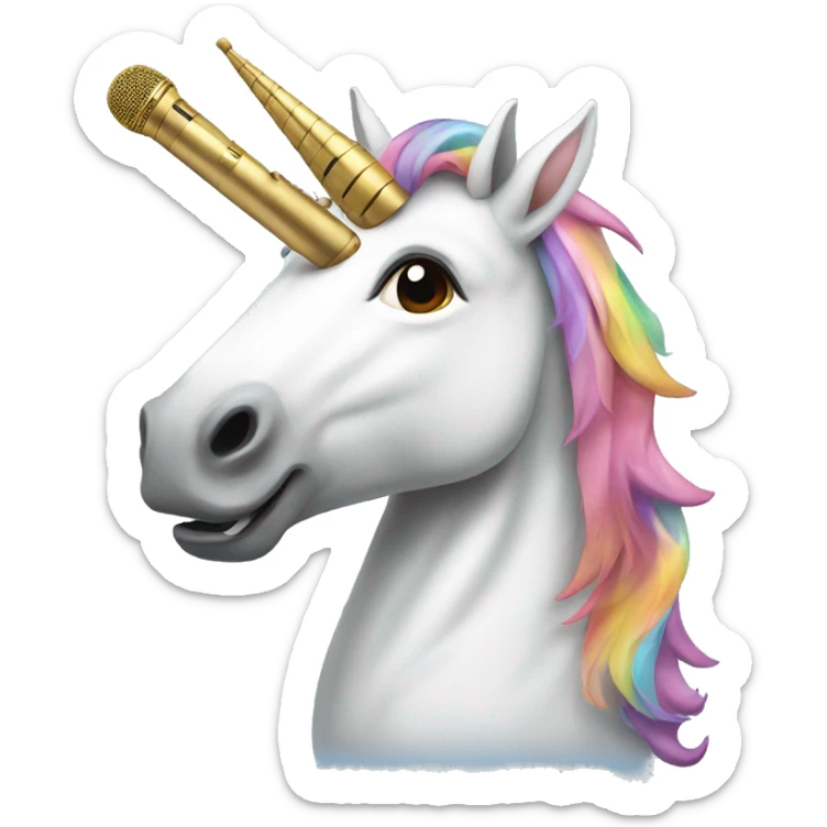 Unicorn with microphone sticker