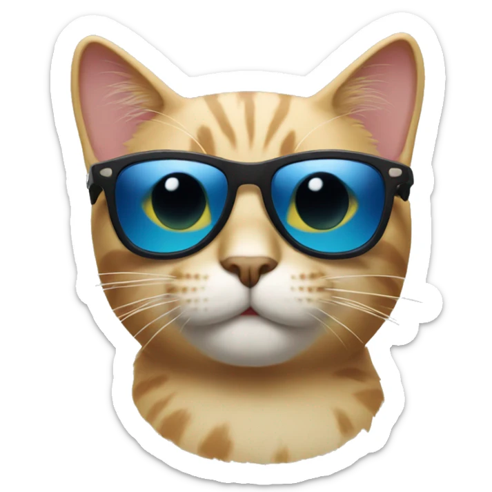 Cat with sunglasses sticker