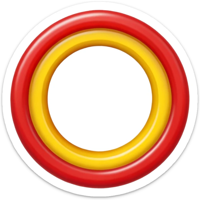 emoji de 2 gomitas en forma de aro una colo rojo y otra amarillo de muy gruesas  sticker