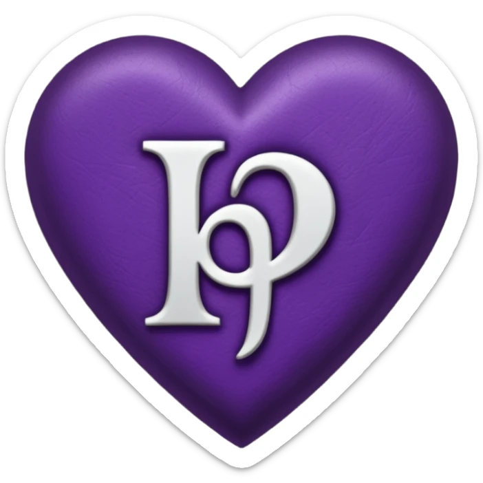 Can you make a dark purple heart with a white letter in the middle in a gothic style, the letter is P sticker