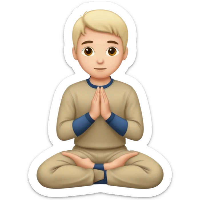 человек сидит на коленях sticker