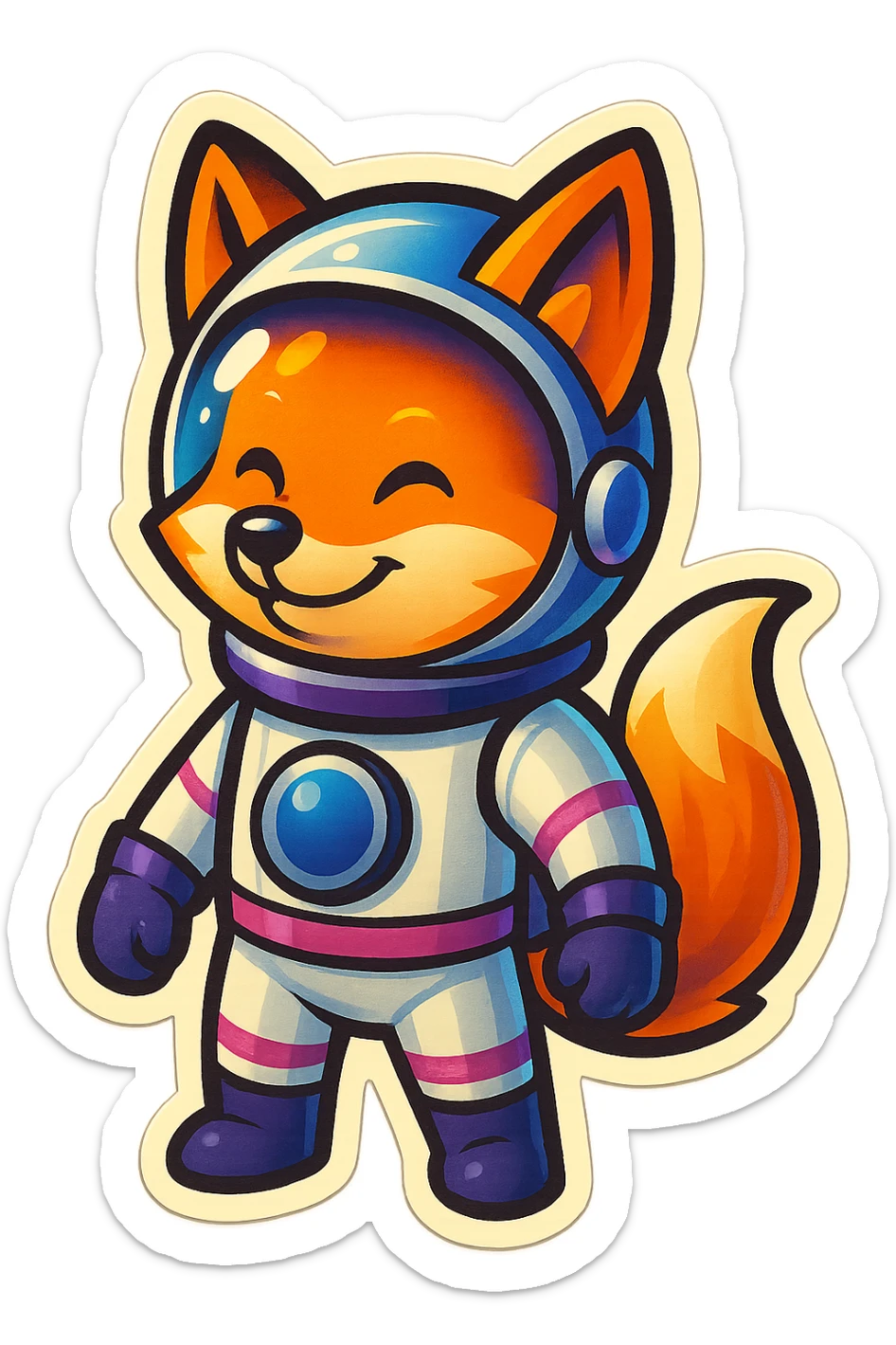 fox asstronaut sticker