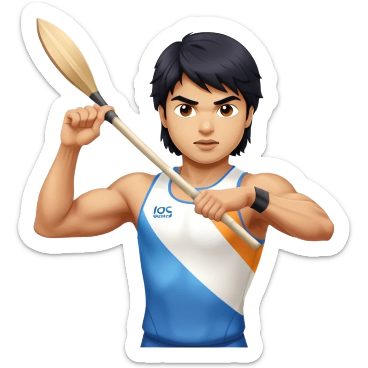 Neeraj Chopra throwing javelin, Indian Olympic gold medalist athlete in action sticker