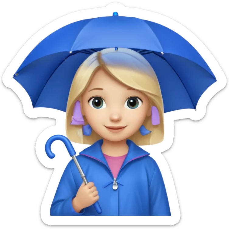 Loutre fille mignonne qui porte un parapluie dans sa main gauche  sticker