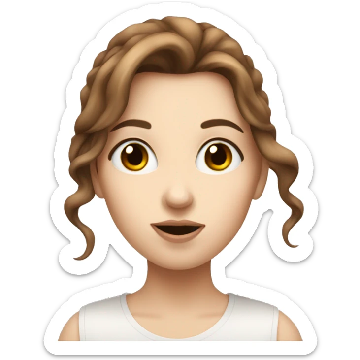 Pretty white girl with brown hair blowing a kiss  sticker