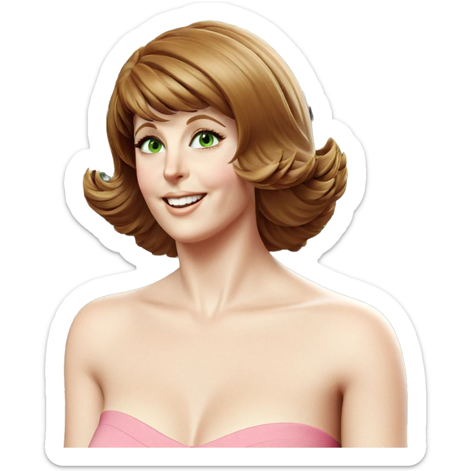 smiling girl with green eyes sticker