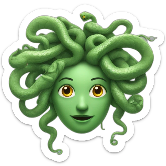 medusa avec des cheveux blancs et des serpents dans ses cheveux  sticker