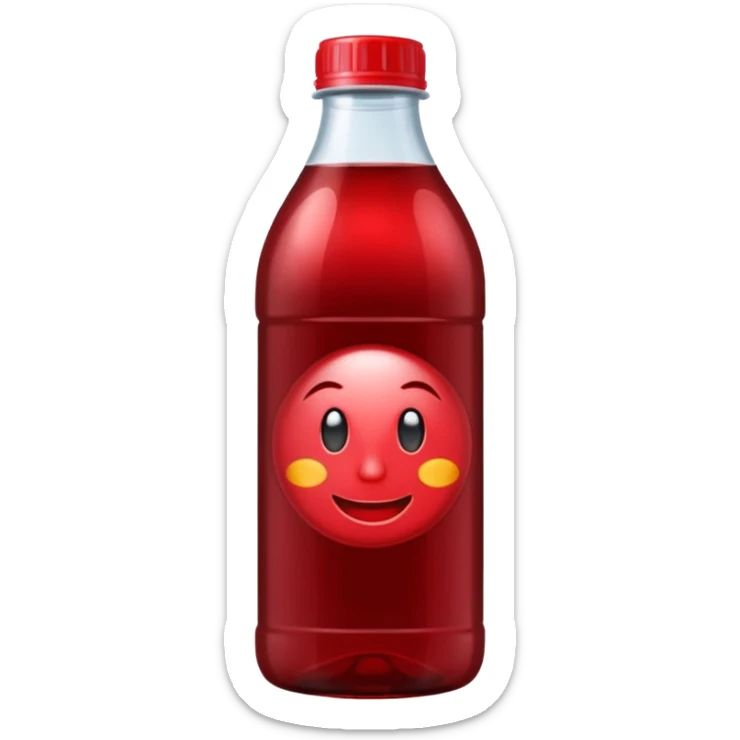 sobolo emoji (ghanain drink)  in a plastic bottle and make the juice dark red sticker
