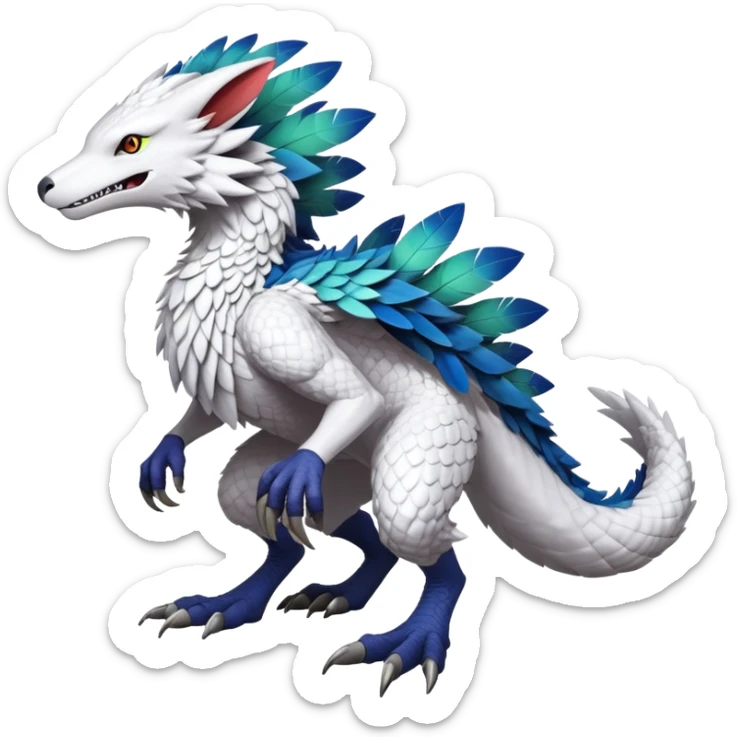  Fakémon-Digimon-Fionbri-Trico-Vernid-Sergal-creature (full body) sticker