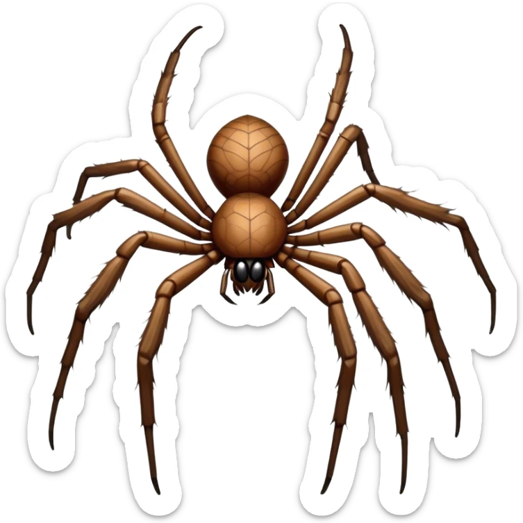 Close-up of a giant hairy The bird-eating spider (Theraphosidae) in its natural habitat, surrounded by delicate webbing. The spider's detailed body and legs are visible, with soft natural lighting illuminating the scene. Transparent background. sticker