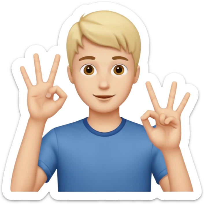 Un jeune homme qui fait le signe jul sticker