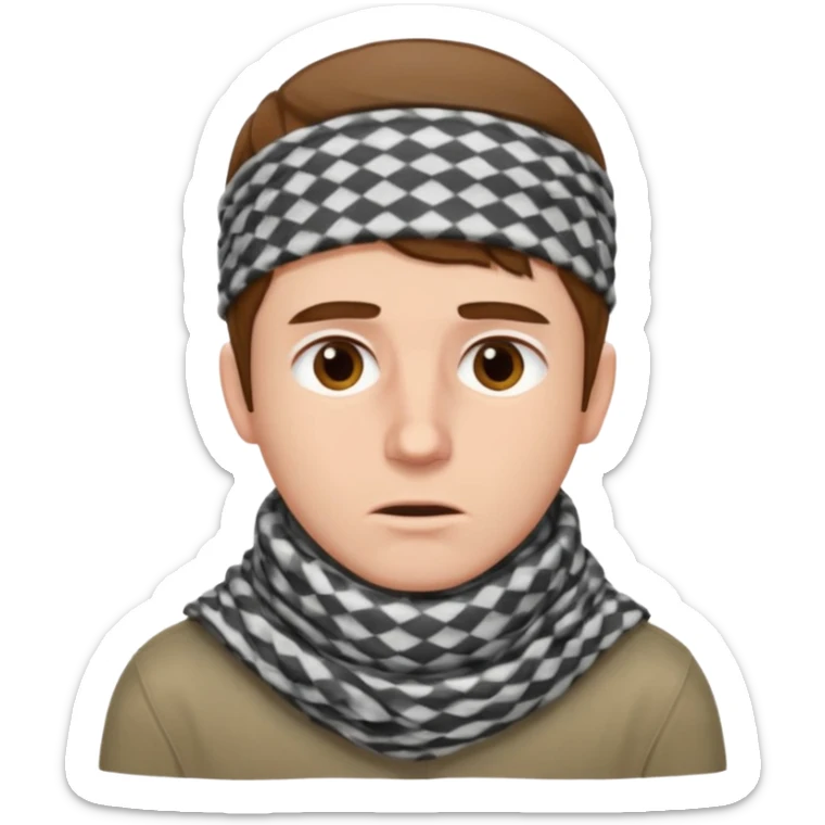 Sore throat for white brown hair guy
No fever - keffieh palestinian sticker