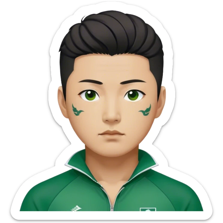 Jang Deok-su , Age: Late 30s
Appearance: A large, have a tattoo on his neck.
Outfit: Green player tracksuit sticker