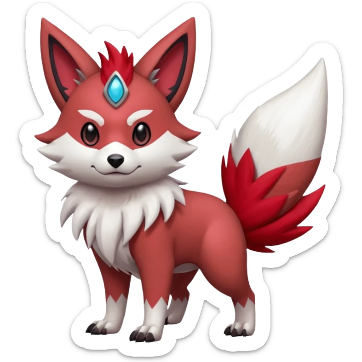 Lycanroc-Zangoose-Zorua-Furret-Pokémon-Fakémon-fusion sticker