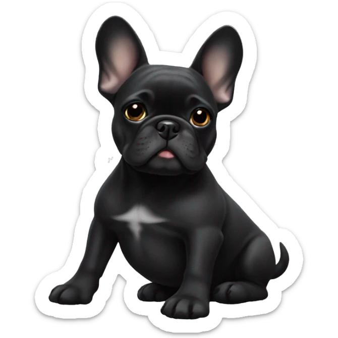 black french bulldog sticker