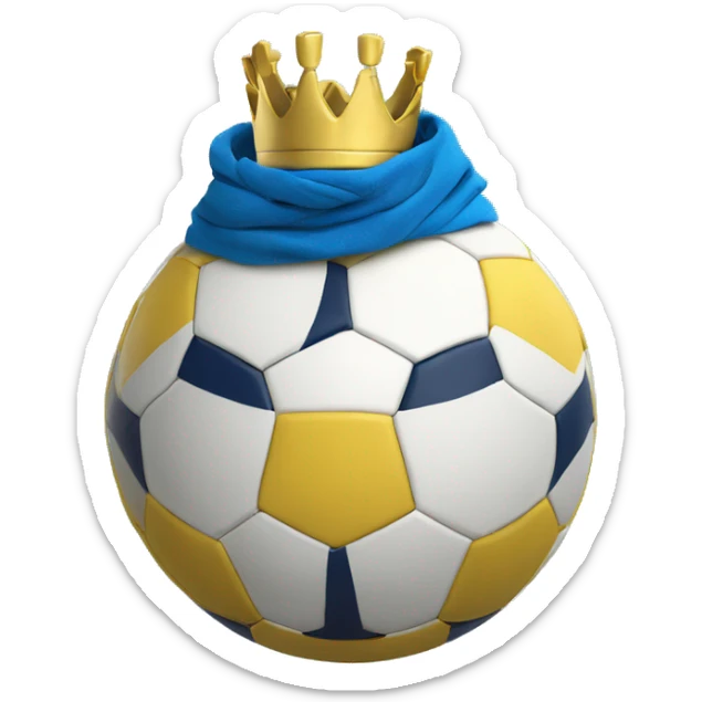 charlotte fc themed soccer ball with minimalist crown and blue scarf sticker