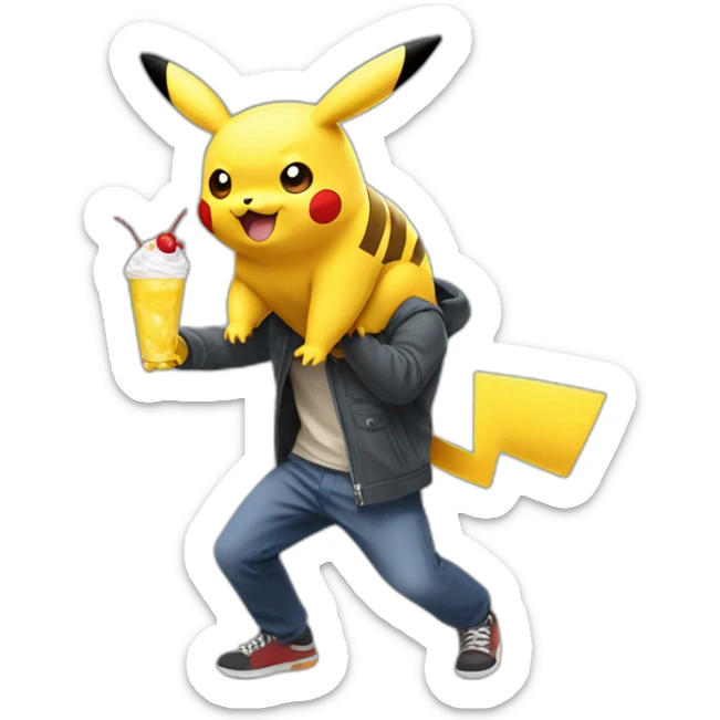 Pikachu qui fait la fête sticker