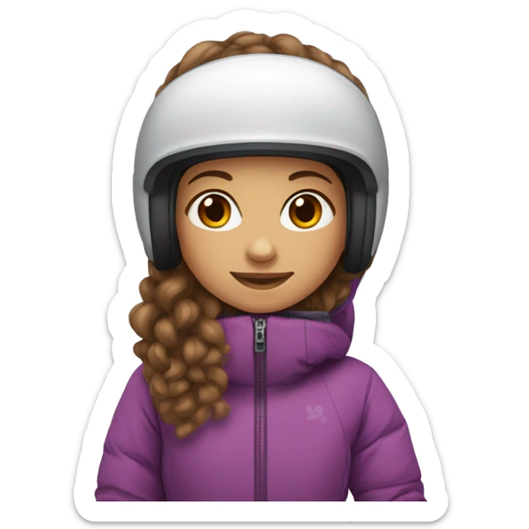 Girl long curly brown hair white skin and mini pincher on snowboard sticker