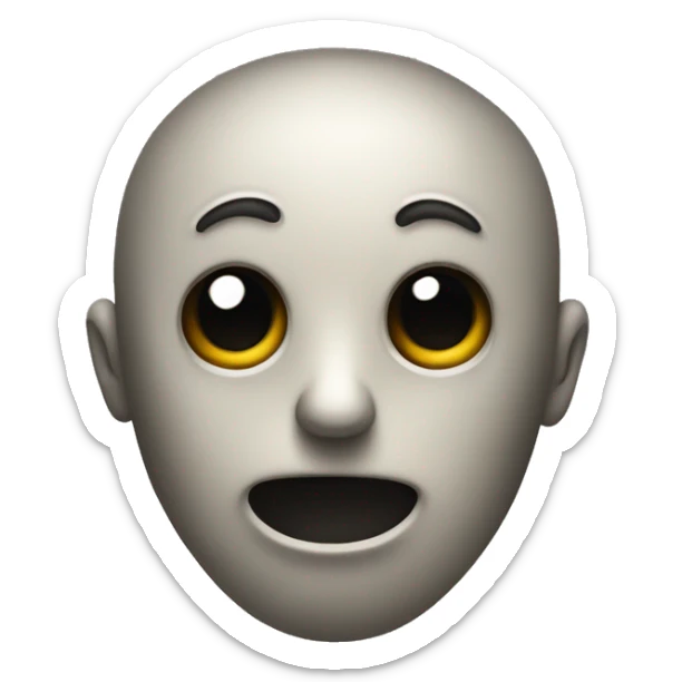 Create an emoji of a face with hollow, dark holes where the eyes and mouth should be, giving it an eerie and unsettling appearance. sticker