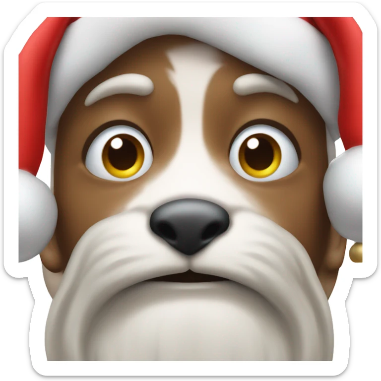 Please show me the emoji with two eyes looking to the side, but with Santa hats on top of each eye sticker