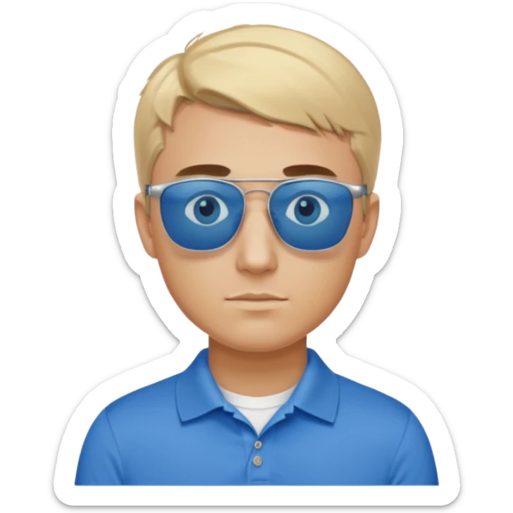 Charlie kirk with blonde hair and Blue eyes on epstein island but make hi really look like Charlie kirk sticker