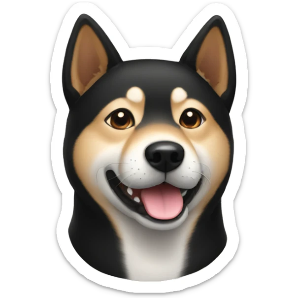 Black Shiba sticker
