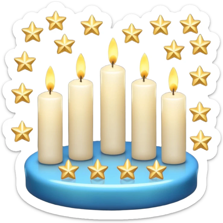 Aesthetic scenic beautiful gorgeous holy divine spiritual pretty elegant sparkly shiny scene of Candles, bow ties, sparkles, stars, scenic aesthetic scenery sticker