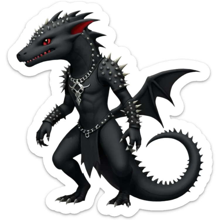 Punk’ish Edgy Badass Dark Gothic Salandit-Aurorus-Amaura-Hybrid-Creature (full body) sticker