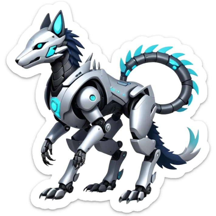 Modern Futuristic Cyborg-Vernid-Sergal-Trico-Protogen-Robot-species by LiLaiRa full body sticker