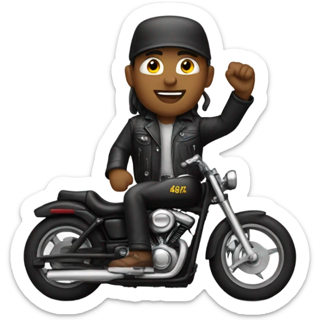Biker wave sticker