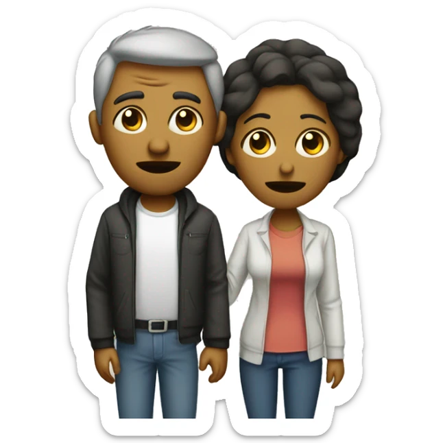 Male and female couple sad losing money sticker