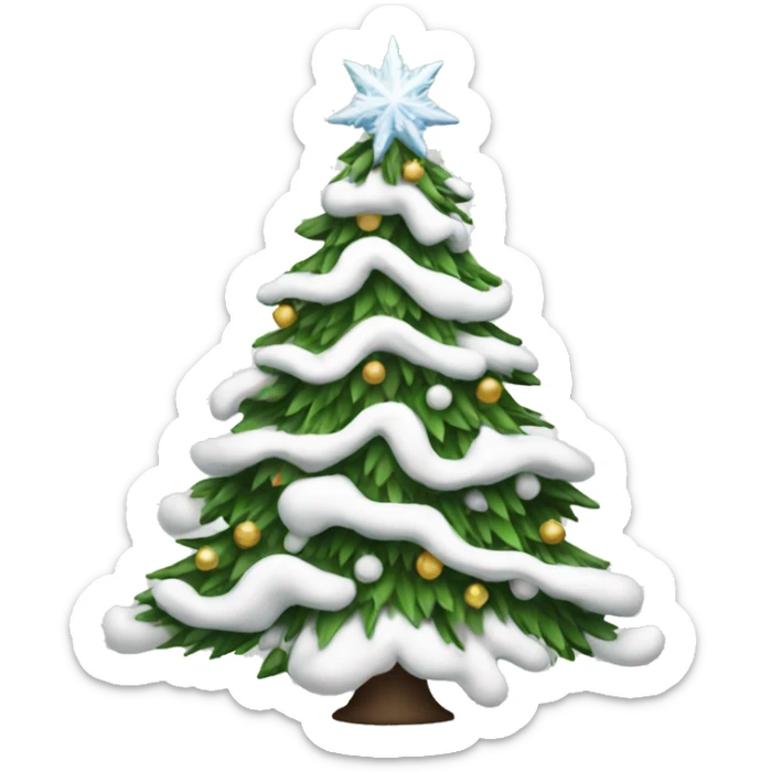 White Christmas tree sticker