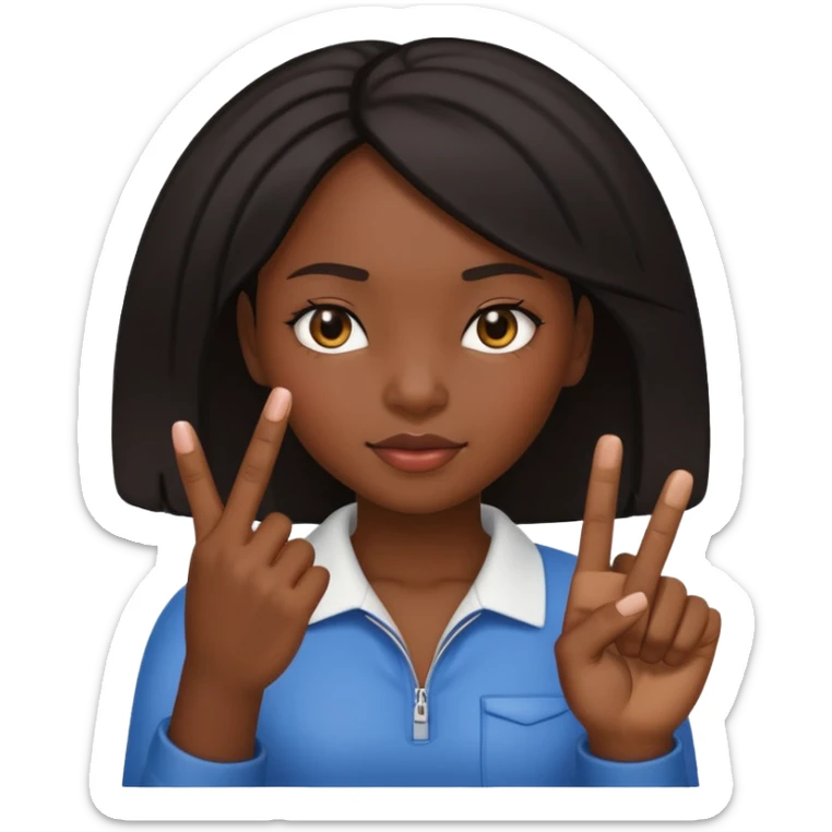 Black skin girl holding up the middle finger sticker