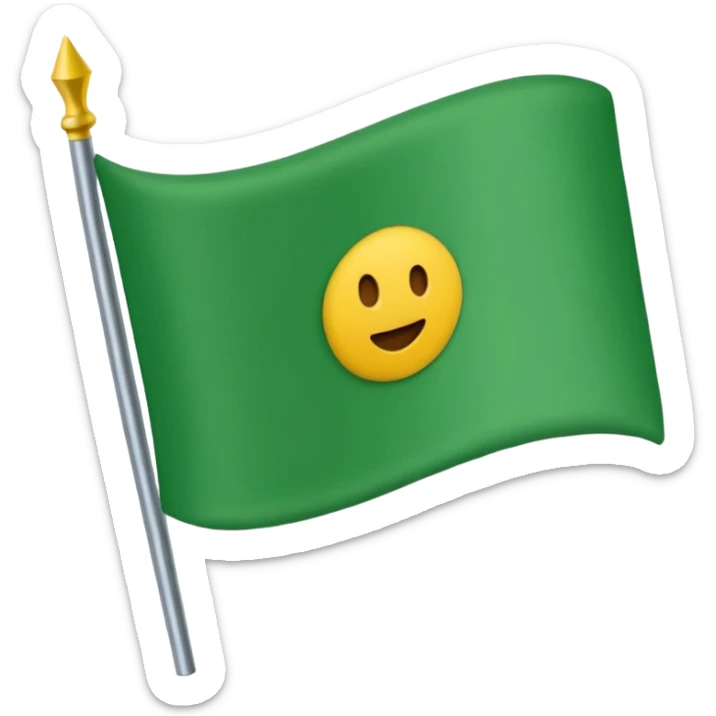 solo una bandera simple, un palo y una bandera verde en forma de pico, sin emojis de cara encima sticker