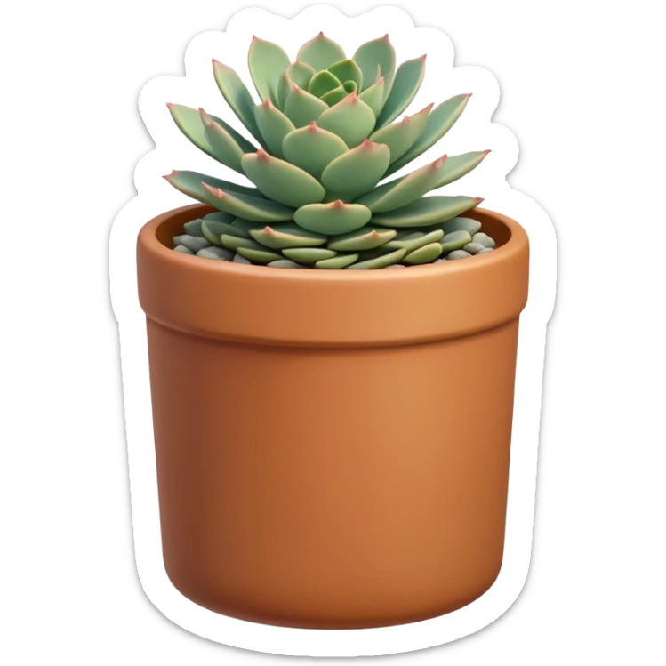 A ceramic pot in pastel caramel color, in the shape of a cylinder, the pot is tall, it has an echeveria ruffle succulent plant sticker