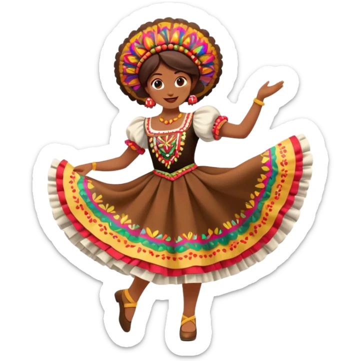 Cinematic Realistic Mazurka Dance Emoji, depicted as a lively traditional Polish folk dance scene with colorful costumes and spirited movement, rendered with dynamic textures and vibrant festive lighting that captures its rhythmic energy. sticker