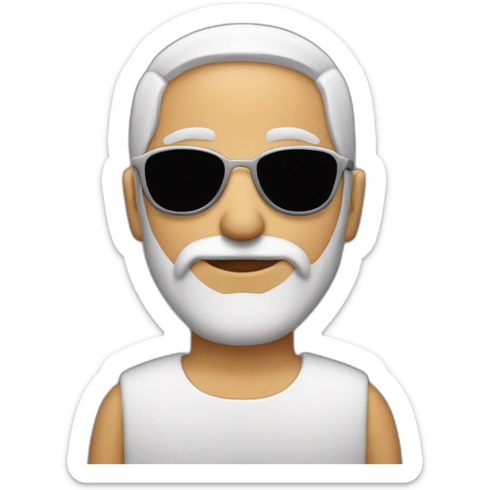 mysterious muslim man with 3 day beard, short blond hair on top and rose sunglass  sticker
