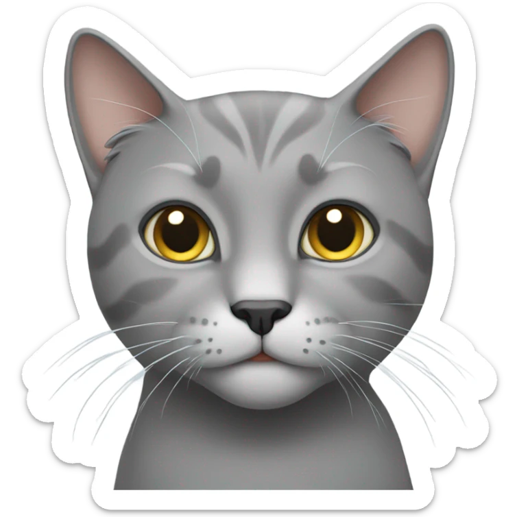 Grey cat sticker