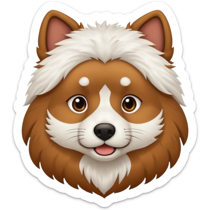 I want a brown Anjing kampung(talamian) with white furs from jaw below.  sticker
