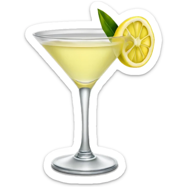 lemon drop drink in a martini glass sticker