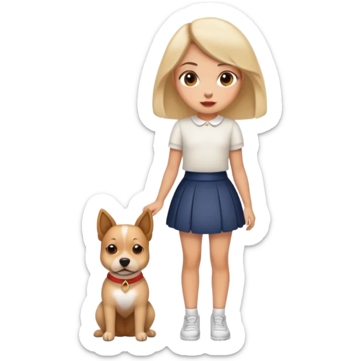 Girl dressed like a dog and in short skirt  sticker