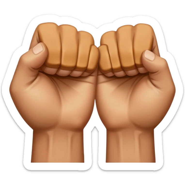 Left and Right fist from the top Perspektive with the Arms crossed over at the wrists  sticker