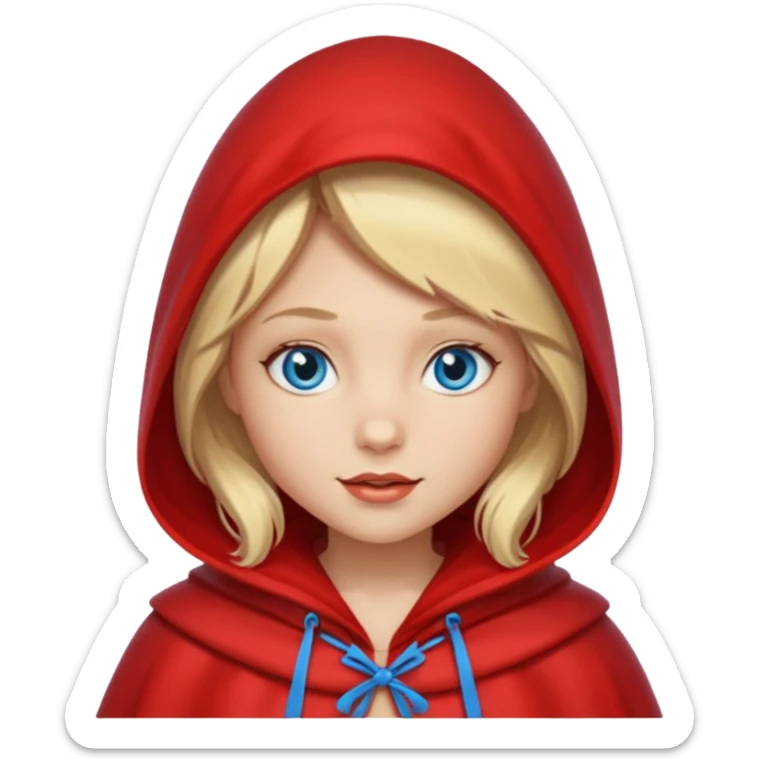 little red riding hood with blonde hair without fruit and with blue eyes sticker