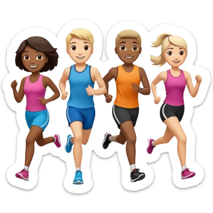 running at run club love fitness and social events sticker