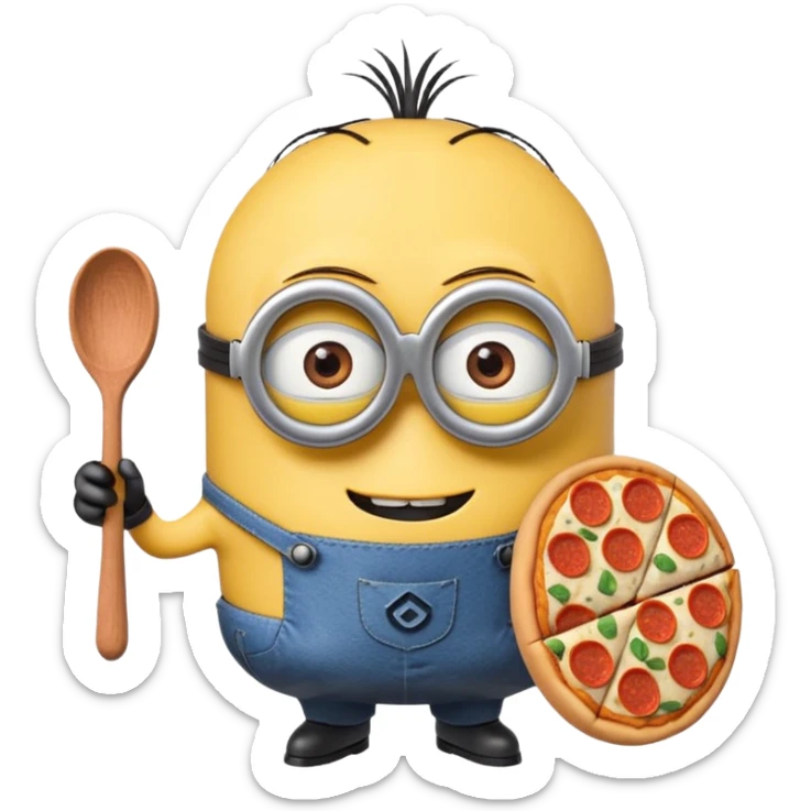 un minions  del cartone animato di colore viola con il pizzetto e gli occhiali da vista sticker